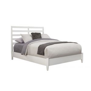 Alpine Furniture - Flynn Retro Full Bed w/Slat Back Headboard, White - 1066-W-28F