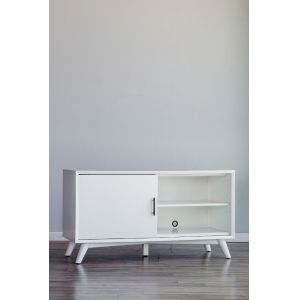 Alpine Furniture - Flynn Small TV Console, White - 966-W-15