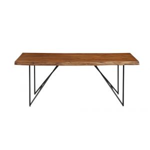 Alpine Furniture - Live Edge Solid Wood Dining Table, Light Walnut - 1968-01