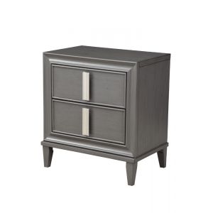 Alpine Furniture - Lorraine 2 Drawer Nightstand, Dark Grey - 8171-02
