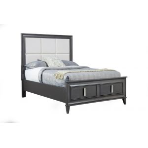 Alpine Furniture - Lorraine Standard King Storage Footboard Platform Bed, Dark Grey - 8171-07EK