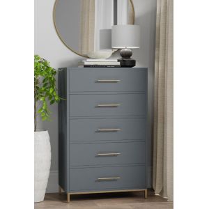 Alpine Furniture - Madelyn Five Drawer Chest, Slate Gray - 2010G-05