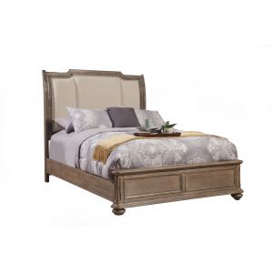 Alpine Furniture - Melbourne California King Sleigh Bed with Upholstered Headboard - 1200-07CK