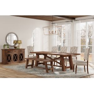 Alpine Furniture - Newberry Rectangular Wood Dining Table, Medium Brown - 4068-01