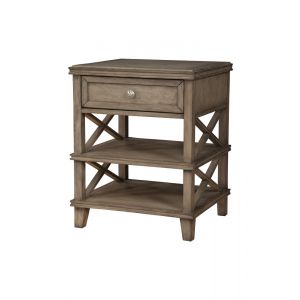 Alpine Furniture - Potter 1 Drawer Nightstand w/2 Shelves, French Truffle - 1055-02
