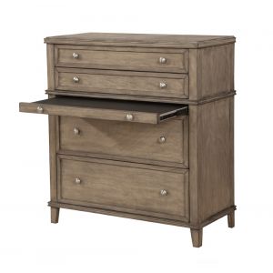 Alpine Furniture - Potter 4 Drawer Multifunction Chest w/Pull Out Tray, French Truffle - 1055-05
