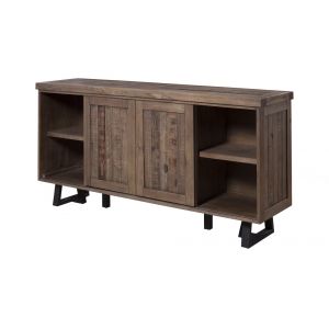 Alpine Furniture - Prairie Sideboard with Wine Holder, Natural/Black - 1568-06