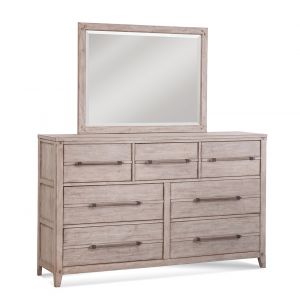 American Woodcrafters - Aurora Dresser with Mirror - Whitewash - 2810-TDLM