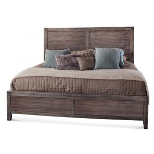 American Woodcrafters - Aurora Queen Complete Panel Bed w/ Panel Footboard - Weathered Grey - 2800-50PNPN