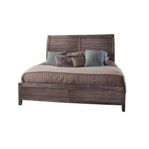 American Woodcrafters - Aurora Queen Sleigh Bed - With Panel Footboard - Weathered Grey - 2800-50SLP