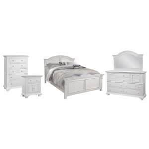 American Woodcrafters - Cottage Traditions 5 Pc Bedroom Set - Queen Arched Bed, High Dresser, Mirror, Chest, Large Nightstand - 6510-QARPN-5PC-Big Way