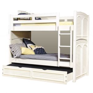 American Woodcrafters - Cottage Traditions Complete Twin Over Twin Bunkbed w/ Trundle - 6510-33BNKT