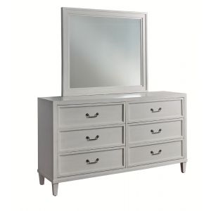 American Woodcrafters - Dunescape Dresser with Mirror - White - 1210-DDLM