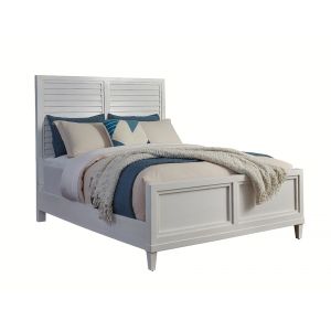 American Woodcrafters - Dunescape King Panel Bed - White - 1210-66PAN