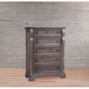 American Woodcrafters - Heirloom Five Drawer Chest - Rustic Charcoal - 2975-150