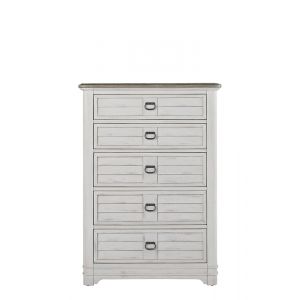 American Woodcrafters - Meadowbrook 5-Drawer Chest - Whitewash - Sand Top - 2610-150