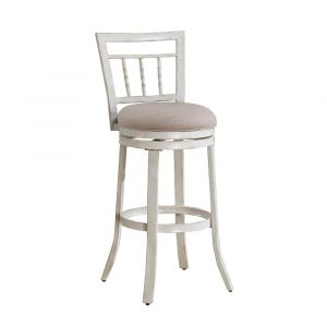 American Woodcrafters - Palazzo Stool w/ Back and Metal Frame - Antique White - B1-153-26F