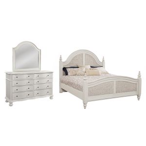 American Woodcrafters - Rodanthe 3 Pc Woven Bedroom Set - Queen Bed, Dresser, Mirror - 3910-QWOWO-3PC