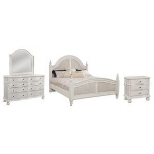 American Woodcrafters - Rodanthe 4 Pc Woven Bedroom Set - Queen Bed, Dresser, Mirror, 3 Drawer Nightstand - 3910-QWOWO-4PC