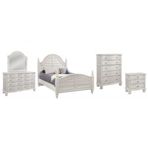 American Woodcrafters - Rodanthe 5 Pc Panel Bedroom Set - Queen Bed, Dresser, Mirror, 3 Drawer Nightstand, Chest - 3910-QPNPN-5PC
