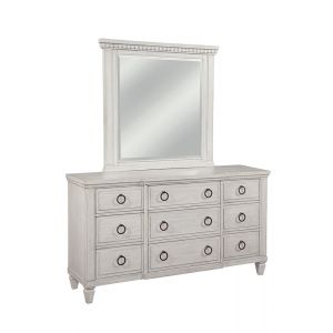 American Woodcrafters - Salter Path Dresser with Mirror - White Grain - 1020-TDLM