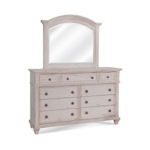 American Woodcrafters - Sedona Dresser with Mirror - Cobblestone White - 2410-DLM