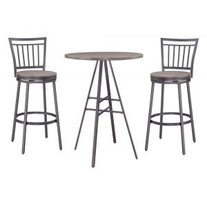 American Woodcrafters - Stockton 3 Piece Pub Table Set - Slate Grey - P1-121-B1-121-3PC