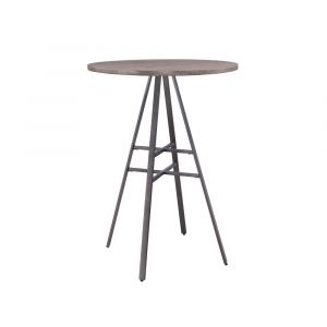 American Woodcrafters - Stockton Round Pub Table - Slate Grey - Grey Oak Top - P1-121