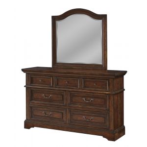 American Woodcrafters - Stonebrook Dresser with Mirror - Tobacco Finish - 7800-DLM