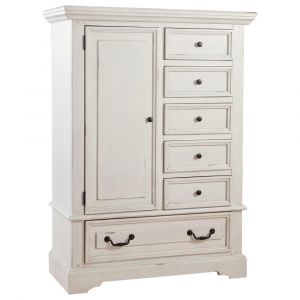 American Woodcrafters - Stonebrook Gentleman's Chest - Distressed Antique White - 7810-181