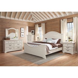 American Woodcrafters - Stonebrook King 6 Piece Bedroom Set - Distressed Antique White - 7810-K6PC