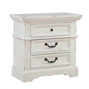 American Woodcrafters - Stonebrook Nightstand - Distressed Antique White - 7810-430