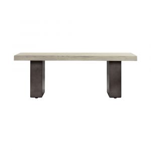 Armen Living - Abbey Concrete and Grey Oak Wood Dining Table - LCAJDIGR