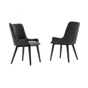 Armen Living - Alana Charcoal Upholstered Dining Chair (Set of 2) - LCALCHTGCH