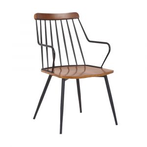 Armen Living - Alcott Contemporary Walnut and Metal Dining Room Chair - LCALSIWA