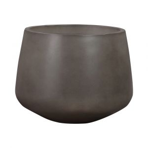 Armen Living - Amethyst Large Round Lightweight Concrete Indoor or Outdoor Planter in grey - LCAWMDPLGR