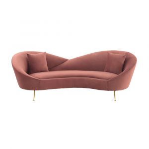 Armen Living - Anabella Blush Fabric Upholstered Sofa with Brushed Gold Legs - LCAB3BLUSH