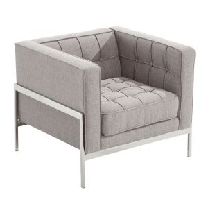 Armen Living - Andre Contemporary Chair In Gray Tweed and Stainless Steel - LCAN1GR
