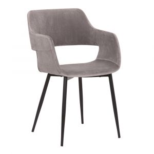 Armen Living - Ariana Mid-Century Gray Open Back Dining Accent Chair - LCARCHBLGR