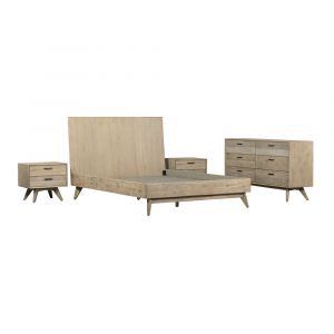 Armen Living - Baly 4 Piece Acacia Queen Platform Bedroom Set with Dresser and Nightstands - SETLFBDGRQN4A