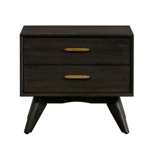 Armen Living - Baly Acacia Mid-Century 2 Drawer Night stand - LCLFLABR
