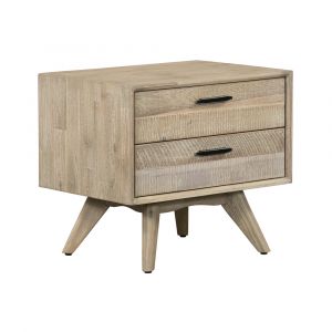 Armen Living - Baly Acacia Mid-Century Gray 2 Drawer Night stand - LCLFLAGR