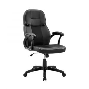 Armen Living - Bender Adjustable Racing Gaming Chair in Black Faux Leather with Dark Grey Accents - LCBEGCGRYBLK