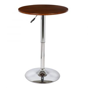 Armen Living - Bentley Adjustable Pub Table in Walnut Wood and Chrome finish - LCBEPUWA