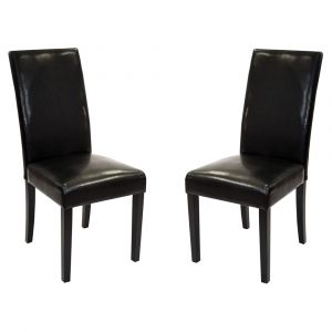 Armen Living - Black Bonded Leather Side Chair Md-014 (Set of 2) - LCMD014SIBL