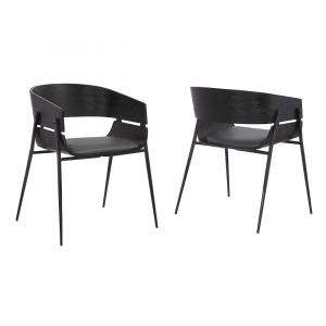 Armen Living - Bronte Wood and Metal Contemporary Dining Room Chairs (Set of 2) - LCBRSIBLGR
