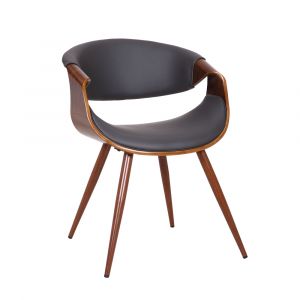 Armen Living - Butterfly Mid-Century Dining Chair in Walnut Finish and Gray Fabric - LCBUCHWAGREY