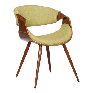 Armen Living - Butterfly Mid-Century Dining Chair in Walnut Finish and Green Fabric - LCBUCHWAGR