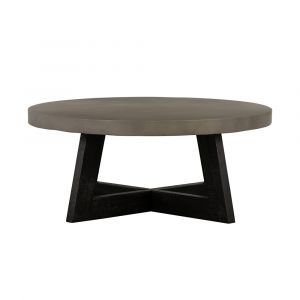Armen Living - Chester Modern Concrete and Acacia Round Coffee Table - LCCHCOCC