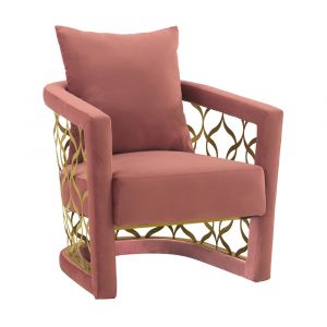 Armen Living - Corelli Blush Fabric Upholstered Accent Chair with Brushed Gold Legs - LCCLCHBLUSH